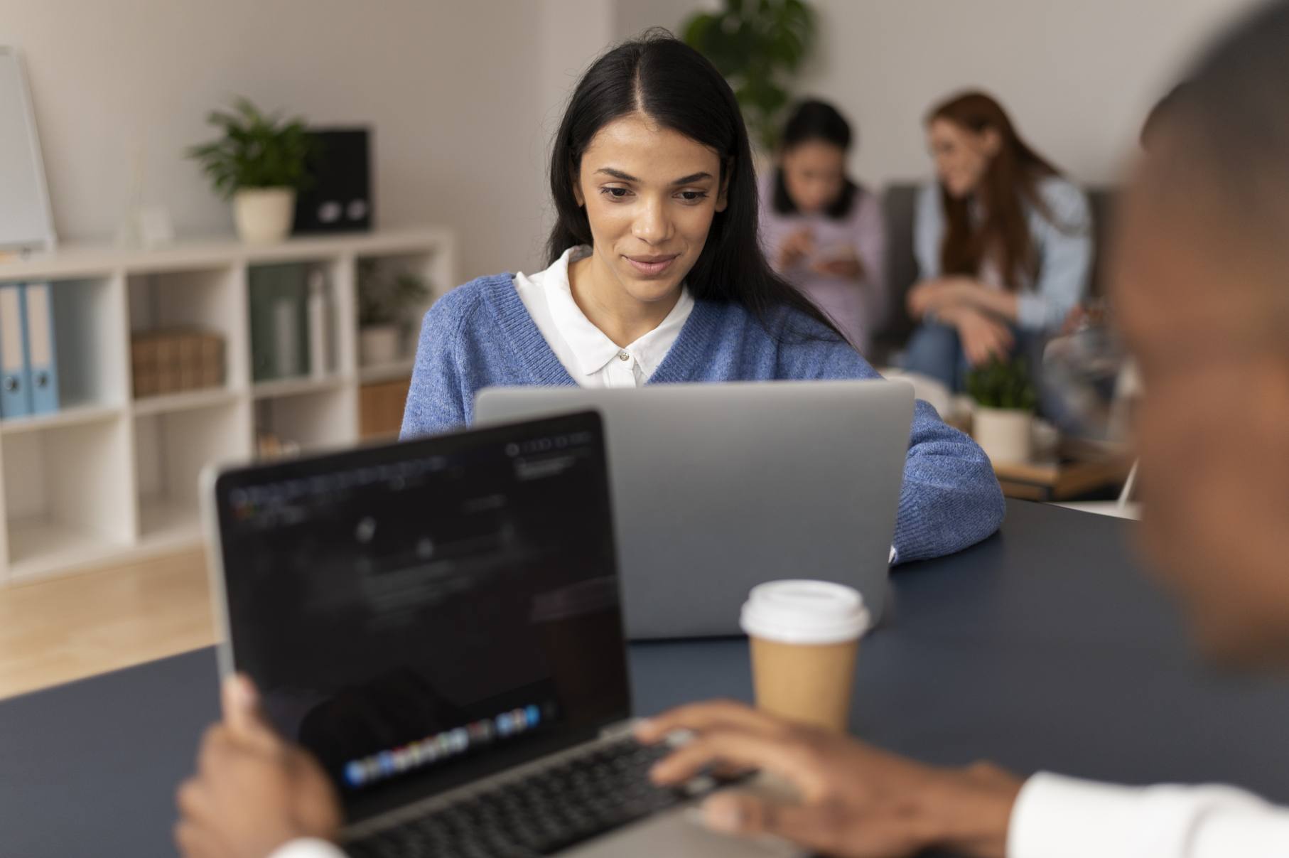 people-practicing-social-integration-workspace