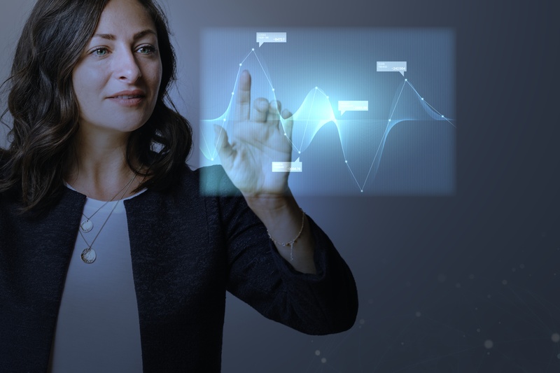 high-technology-digital-graph-presentation-by-businesswoman